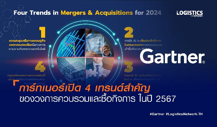 การ์ทเนอร์เปิด 4 เทรนด์สำคัญของวงการควบรวมและซื้อกิจการ ในปี 2567 